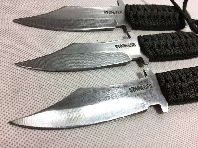 3 Set Professional Full Tang Throwing Knives /w Sheath US 3