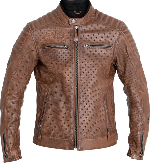 Giacca di pelle moto John Doe pelle leather jacket storm tobacco