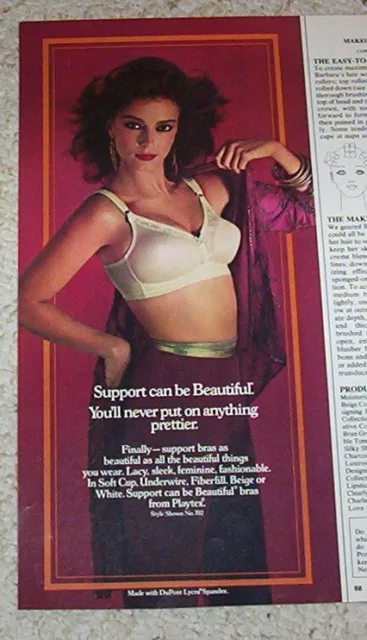 1980 PRINT AD -Playtex Support can be Beautiful BRA lingerie SEXY GIRL  advert #1 $6.99 - PicClick