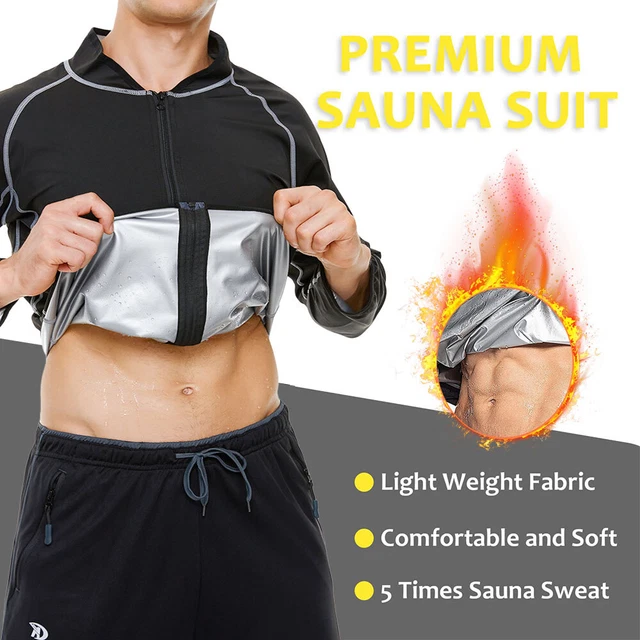 Men's Sauna Heat Trapping Shirt Sweat Shaper Vest Weight Loss Waist Trainer Top