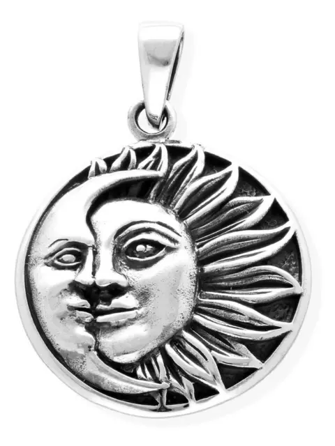 viTalisman Unisex Amulett aus 925 Sterling Silber Kette Anhänger Sonne Mond ma6-