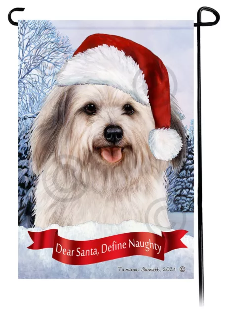 Dear Santa, Define Naughty Garden Flag - Grey Sable Havanese 071D