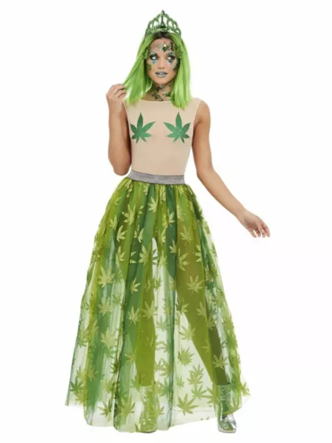 Mujer Cannabis Disfraz de Reina Divertido 420 Blaze Halloween Disfraz