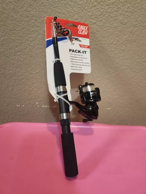 EAGLE CLAW Pack-It Telescopic Spinning Rod/ Reel Combo 5'6 #PK56TS