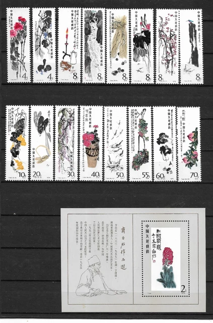 China stamps and block 1980  Paintings of Qi Baishi MNH N**