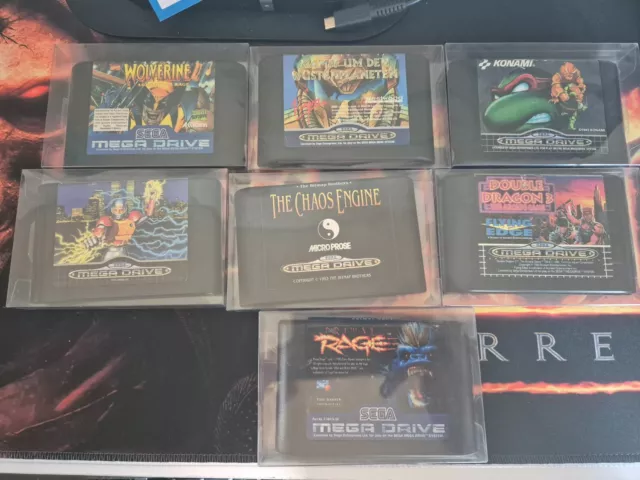 7x Sega Mega Drive Sammlung teure Titel  - The Chaos Engine - Wolverine - atomic