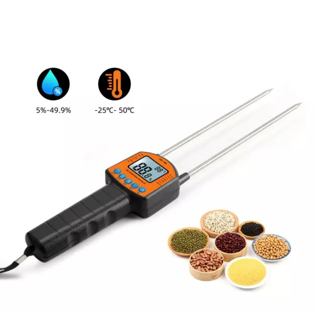 Handheld Portable Digital Grain Moisture Meter Fibre Moisture Meter Long Probe