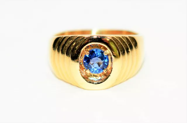 Natural Sapphire Ring 14K Solid Gold .60ct September Birthstone Blue Gemstone