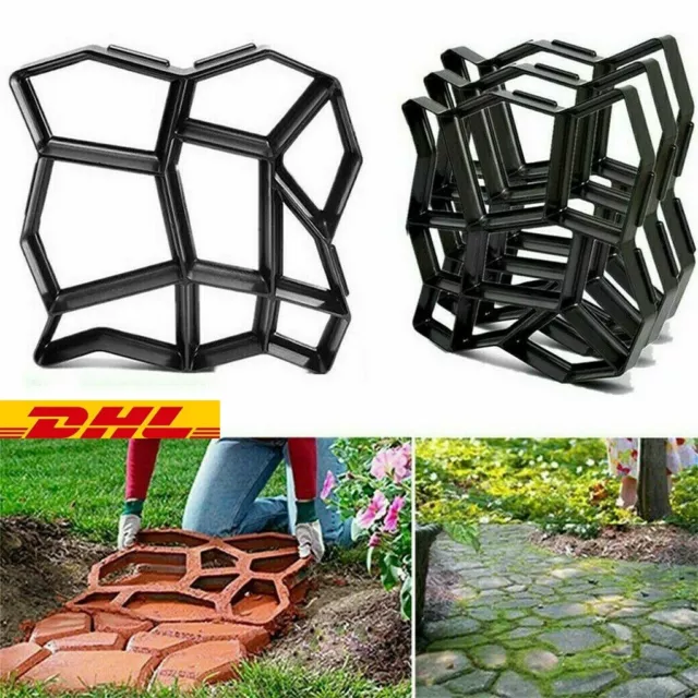 3 X DIY Pflasterform für Gehweg Garten Schablone Betonpflaster Gießform DHL