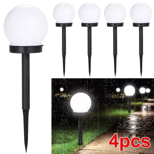 4ERSET LED SOLARLEUCHTE Kugel Garten Beleuchtung Außen Leucht Lampe