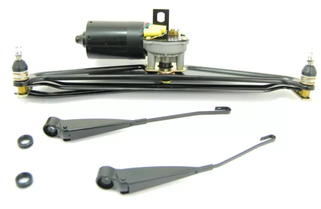 Wiper Motor Assembly With Black Wiper Arms With Grommets Fits Type1 Bug & Super
