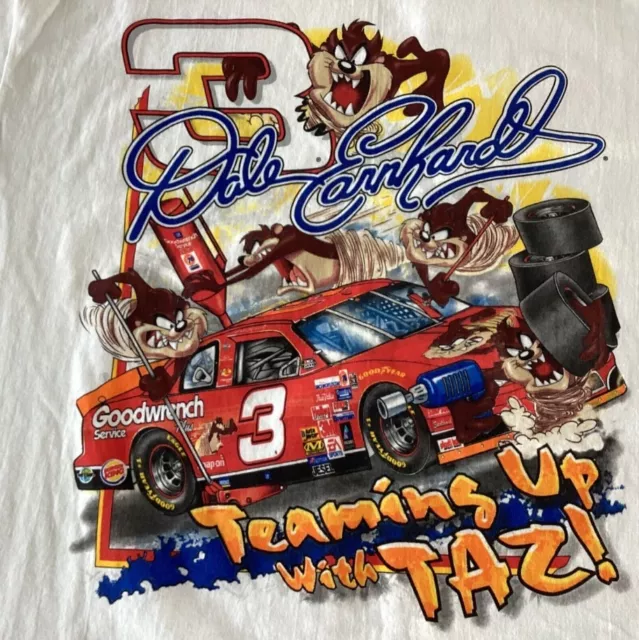 Vintage Dale Earnhardt "Teaming Up With Taz" Nascar T-shirt 2000 Size S-3XL