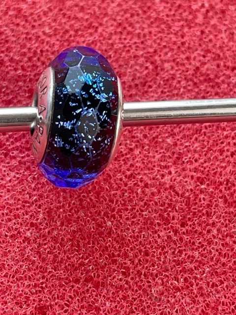 Genuine Pandora Iridescent Blue Faceted Murano Glass Charm  S925 ALE 💕  x 1