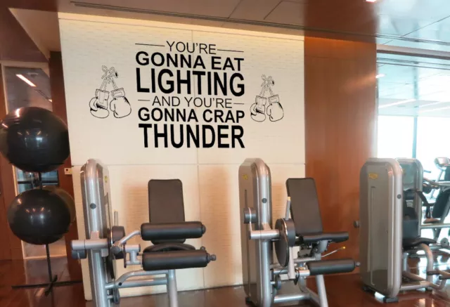 'Eat Lightning...' Rocky Movie Quote Vinyl Wall Sticker Modern Gym Transfer