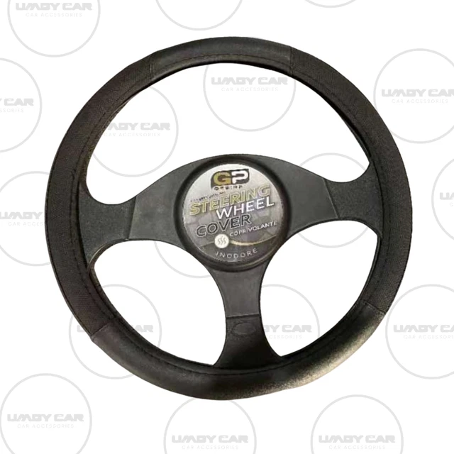 Coprivolante Auto In Pelle Finta Nero - Universale Per Diametro 37-39 Cm - Foto 6