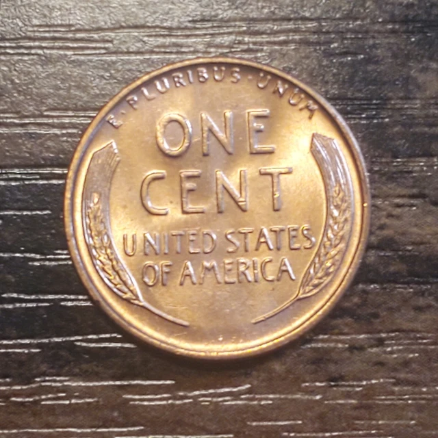 1955 D Lincoln Wheat Penny, Choice BU Mint Luster Red Unc from mint roll fresh 2