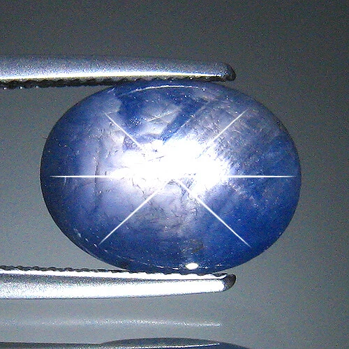 8.43Ct UNHEATED 6 RAYS BLUE STAR SAPPHIRE GEMSTONE FROM BURMA