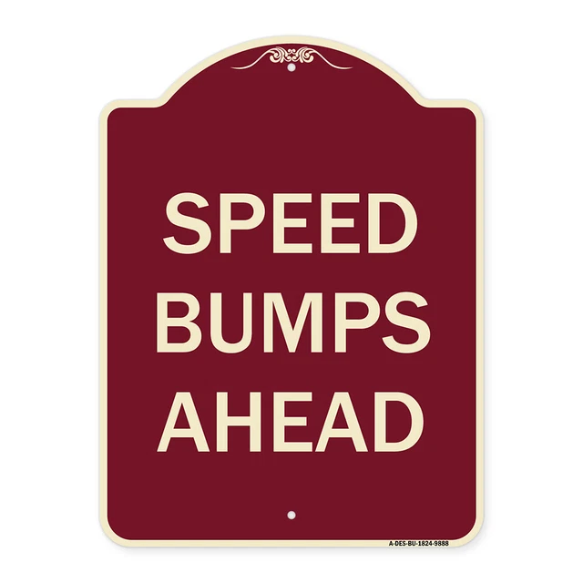 Designer Series - Speed Bumps Ahead | Burgungy Heavy-Gauge Aluminum