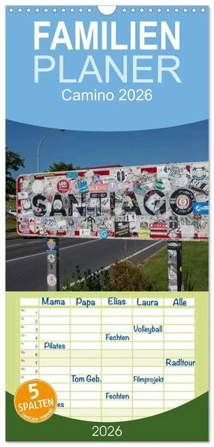 FAMILIENPLANER 2026 - Camino 2026 mit 5 Spalten (Wandkalender, 21 x 45