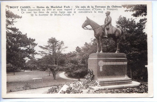 CP 59 NORD - Mont cassel - Statue du Maréchal Foch - Coin Terrasse Château