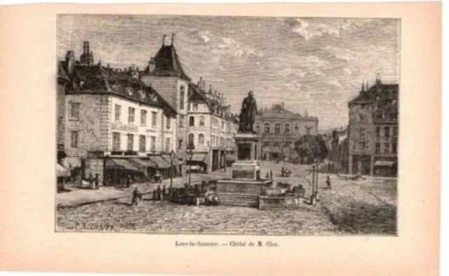 GRAVURE SUR BOIS 19ème LONS LE SAUNIER CLICHE DE M.CLOZ