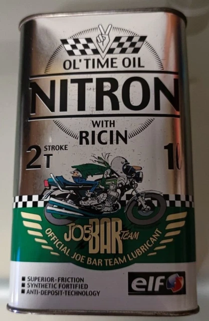 Elf 2 T Stroke 2 Takt Öl Dose Vespa Kawasaki Joe Bar Team With Ricin Vintage Alt