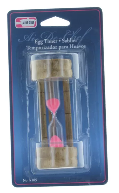 3 Minute Hourglass Wood Glass Sand Timer For Kitchen eggs and timeouts