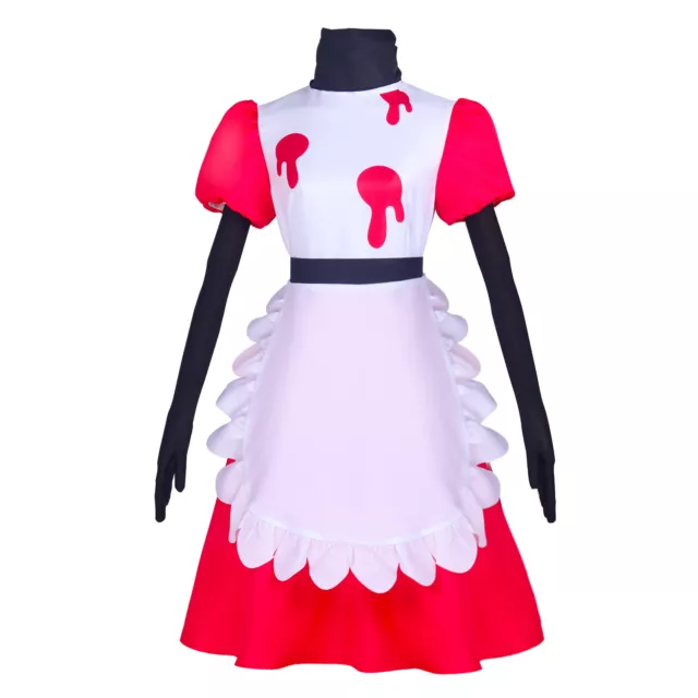 Cosplay Hazbin Hotel Niffity Dress Halloween Masquerade Suits Maid Dresses Red