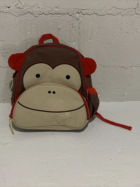 skip hop diaper bag Monkey Super Cute Backpack Red Brown Tan Pockets