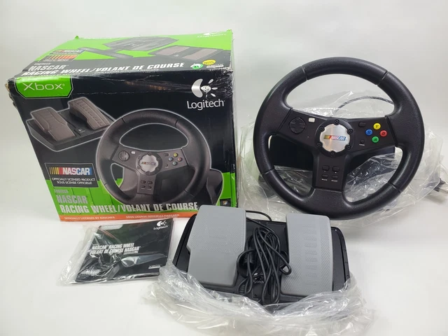 Logitech PS2 PS1 PlayStation 2 Racing Steering Wheel & Pedal NASCAR Tested  Works