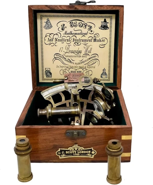 Christmas Gift Nautical Sextant, custom engraved gift, brass sextant, Working Co