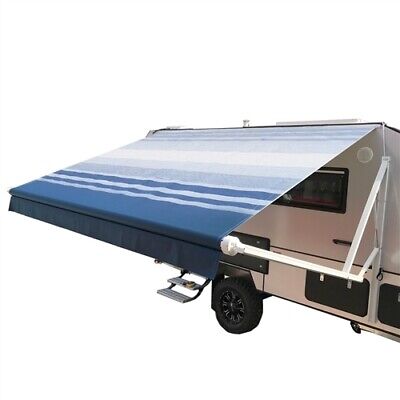 RV Awning Replacement Fabric 8 Feet Width Camper Awning Sunshade Trailer Blue 8'