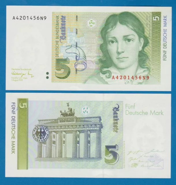 Germany Federal Republic 5 Deutsche Mark 1991 P 37 UNC 1991