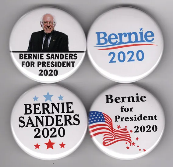 BERNIE SANDERS For President 2020 buttons set campaign election 1-1/2" pinback