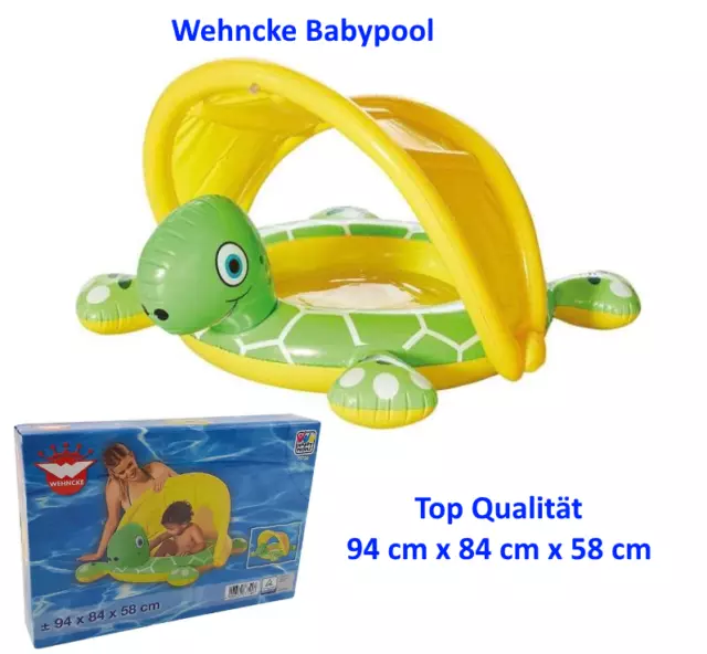 Planschbecken Babypool mit Sonnendach Pool Schildkröte Kinderpool Wehncke