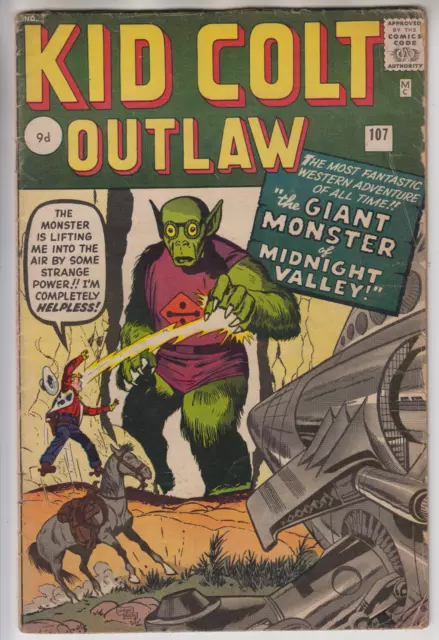 Kid Colt Outlaw # 107  Gd/Vg 3.0  Alien Monster Stan Lee Story  Pence  1962