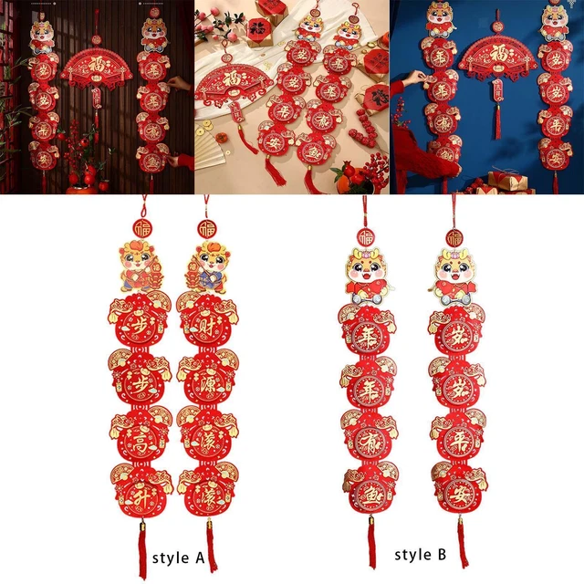 2024 CHINESE DRAGON Lunar New Year Couplets, Hanging Ornament, Classic