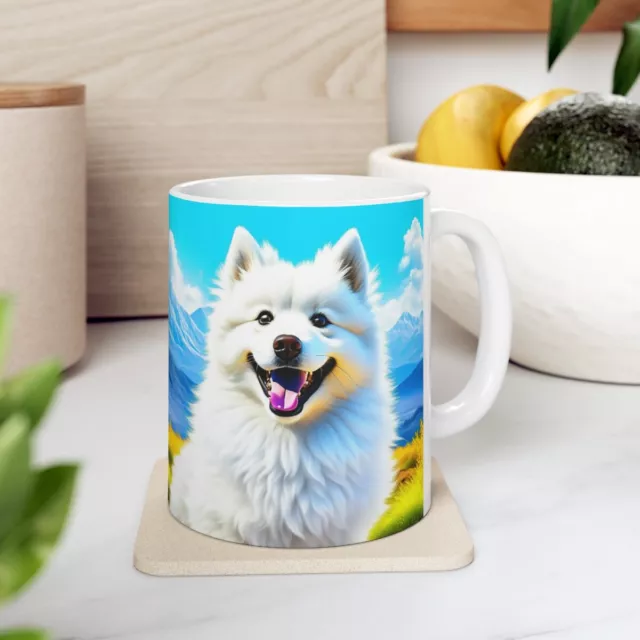 Cute American Eskimo, Birthday Gift, Ceramic Mug 11oz