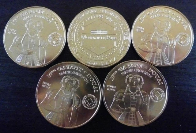 Monnaie de Paris: Lot de 5 Jetons Touristiques...(Envoi Etranger 3€)