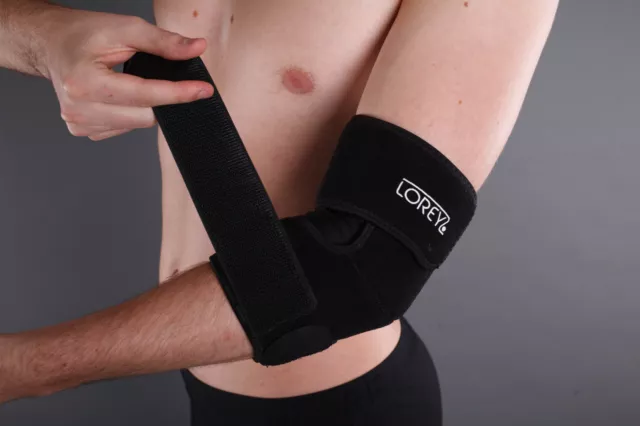 Hochwertige Ellenbogenbandage, Tennisarmbandage aus offenporigem Neopren