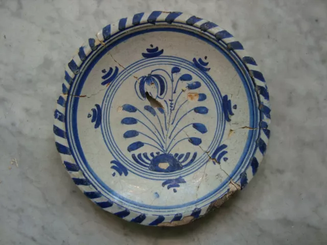 nice 17th  century majolica delftware tulip /dish /plate