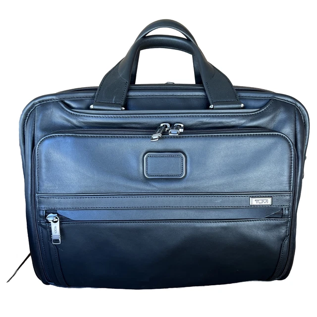 Tumi Alpha 3 Leather Organizer Portfolio Brief In Black $695 9603132