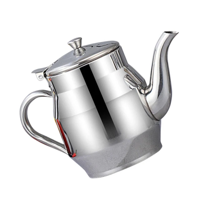 Oil Canister Kitchen Stainless Steel Oil Pot Condiment Dispenser Olives
