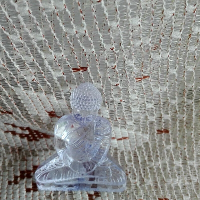 Mini Transparent Lord Buddha Statue Meditative Figurine Home Decor Dashboard 4