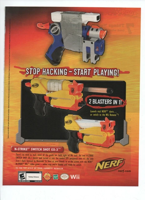 2008 Nerf N-Strike Switch Shot EX-3 Wii Print Ad Official NSTRIKE Promo