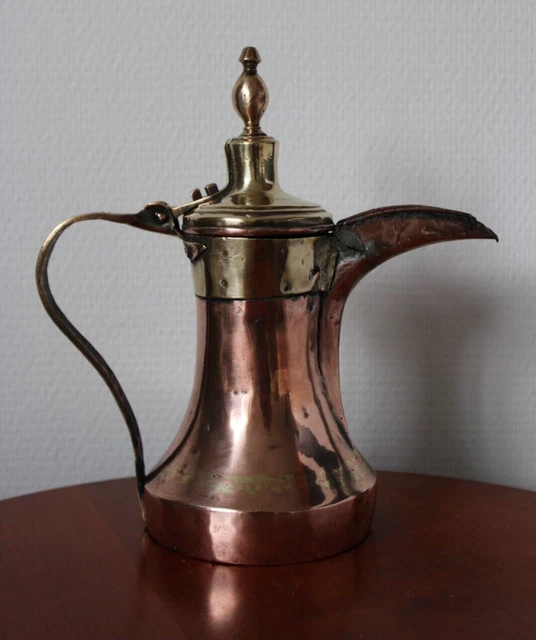 27,5 cm NIZWA Antique Dallah islamic art Coffee Pot Bedouin copper brass