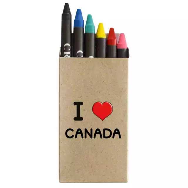 6 x 'I Love Canada' Juego de crayones de colores (CY00015340)