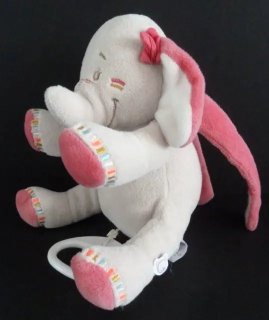 Z. DOUDOU MUSICAL NATTOU ELEPHANT Anna Gris rose gris 15c assis Musique OK  TTBE 2