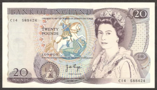 Great Britain England 20 Pounds Queen Elizabeth II P-380b 1970-80 UNC