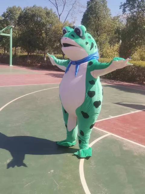 Husky Dog Cartoon Frog Walking Mascot Costume Fur Halloween Suit Role Play